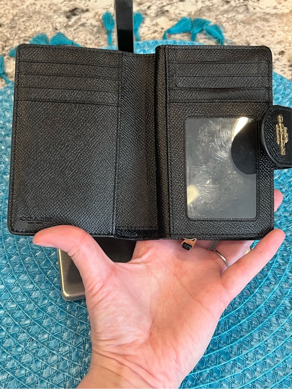 Coach Compact Black Wallet - Picture 4 of 13